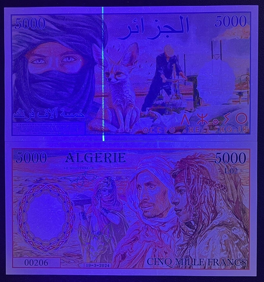 Algeria 5000 Francs 2025 Fantasy Art Fennec fox Sahara Limited