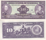 Venezuela 10 Bolivares 1995 P 61 d UNC Simon Bolivar, Antonio Jose de Sucre