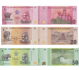 Zimbabwe SET 3 UNC 10 20 50 Zig 2026 P 115 116 117 New Design RHINO ELEPHANT