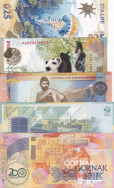 South Ossetia & Test Note Russia  Goznak Jellyfish Panda Set 5 PCS 2018-2025 UNC