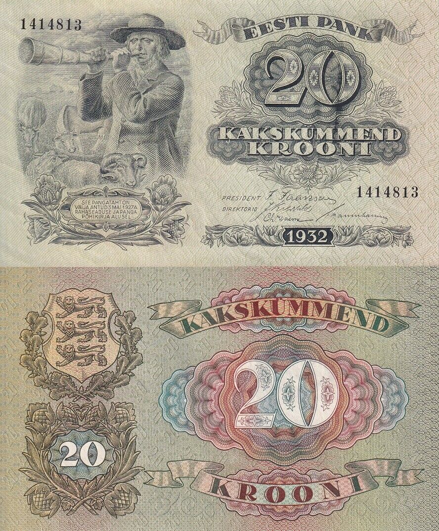 Estonia 20 Krooni 1932 P 64 UNC