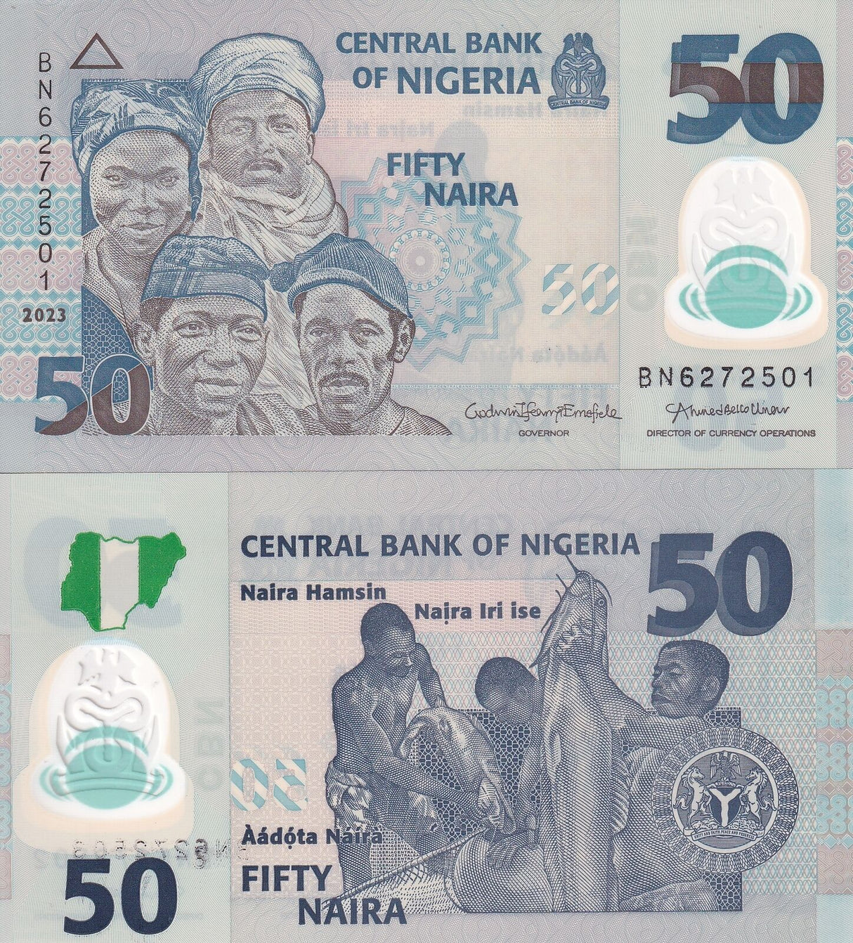 Nigeria 50 Naira  Mixed Year P 40 Polymer UNC