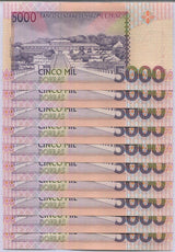 Saint Thomas & Prince 5000 Dobras 1996 P 65 UNC Lot 10 Pcs
