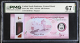 UAE United Arab Emirates 100 Dirhams 2025 P 40 a Superb Gem UNC PMG 67 EPQ