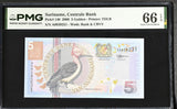 Suriname 5 Gulden 2000 P 146 Gem UNC PMG 66 EPQ