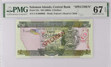 Solomon Islands 2 Dollars ND 2004 P 25 s Specimen Superb Gem UNC PMG 67 EPQ