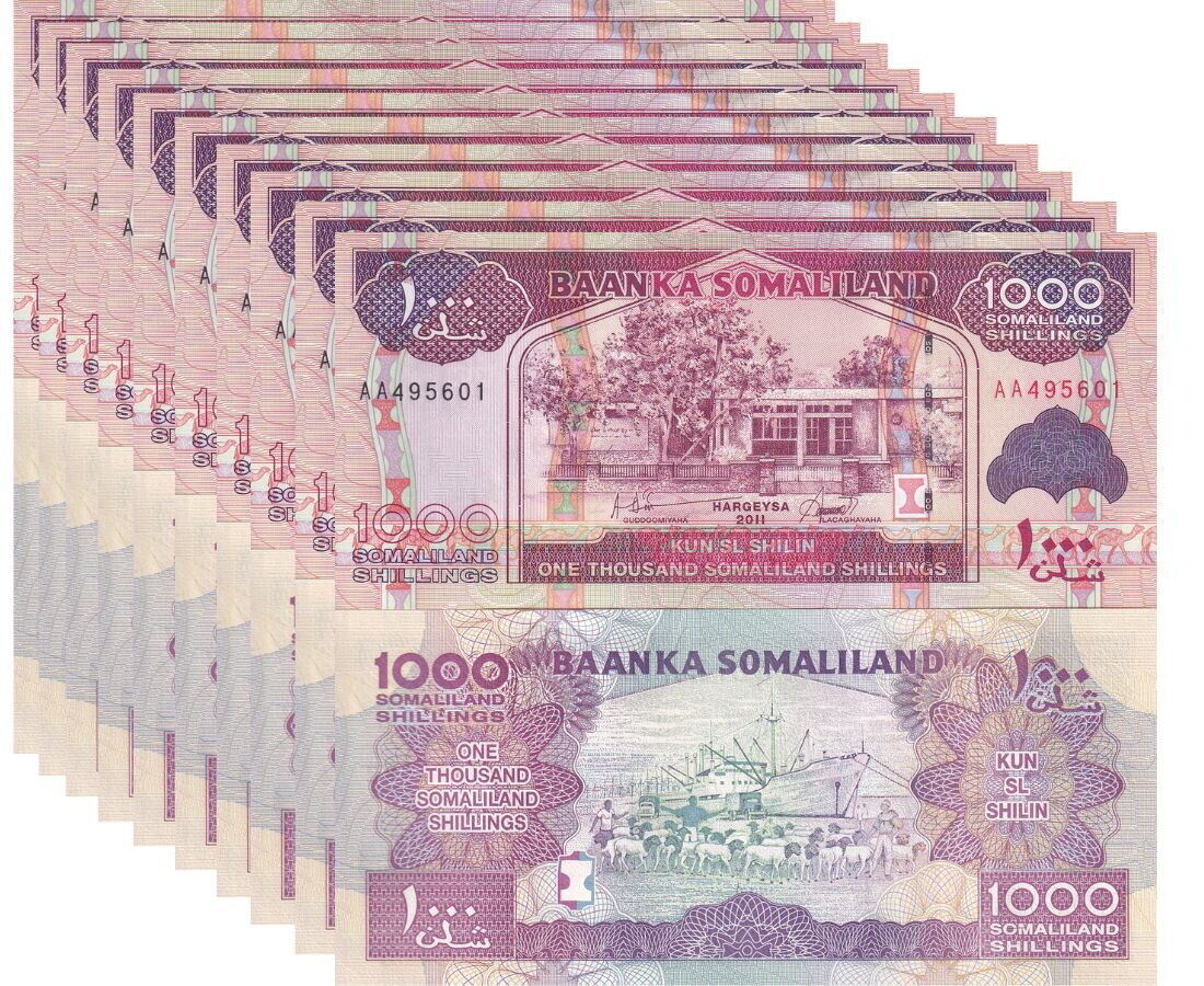 Somaliland 1000 Shillings 2011 P 20 a UNC LOT 10 PCS