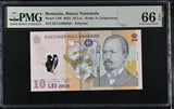 Romania 10 Leu 2023 P 119 I Polymer Gem UNC PMG 66 EPQ