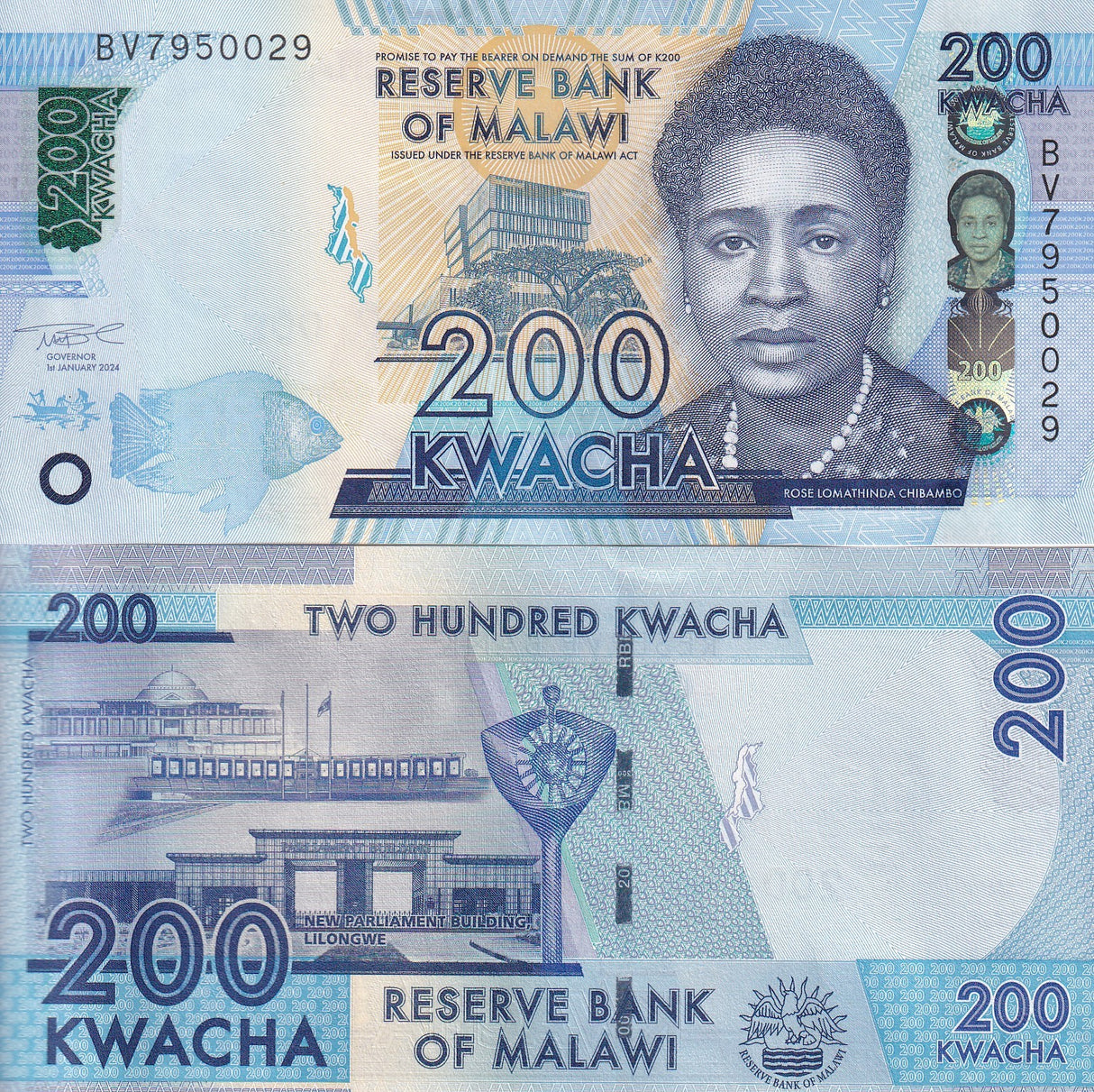 Malawi 200 Kwacha 2024 P 64A UNC