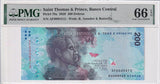 Saint Thomas & Prince 200 Dobras 2020 P 78 a Gem UNC PMG 66 EPQ