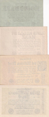 Germany Set 4 PCS 100000 - 10 Million Mark 1923 P 91 102 104 106 AUnc
