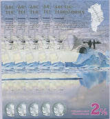 Arctic Territories 2.5 Dollars 2013 Polymer UNC LOT 5 PCS , Polar BEARS