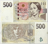 Czech Republic 500 Korun 2009 P 24 UNC Laureate Printer S. T. Cenin, Prague