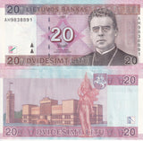 Lithuania 20 Litu 2007 P 69 UNC