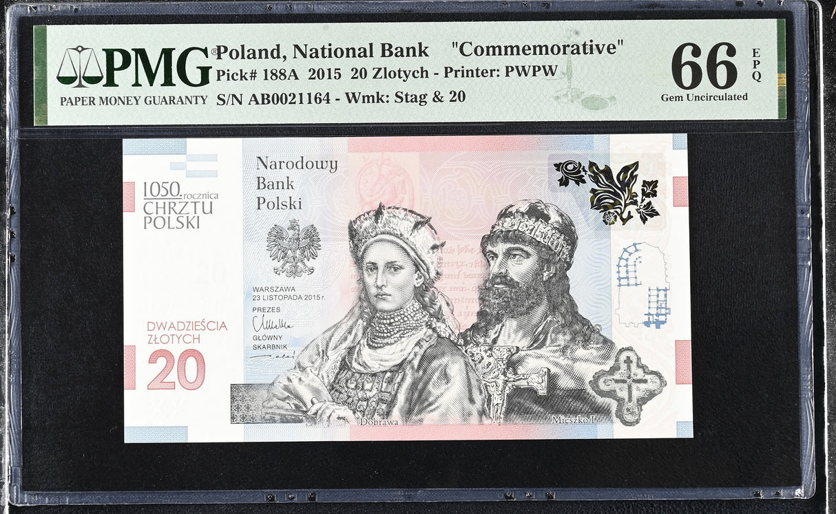 Poland 20 zlotych 2015 P 188A Commemorative Gem UNC PMG 66 EPQ