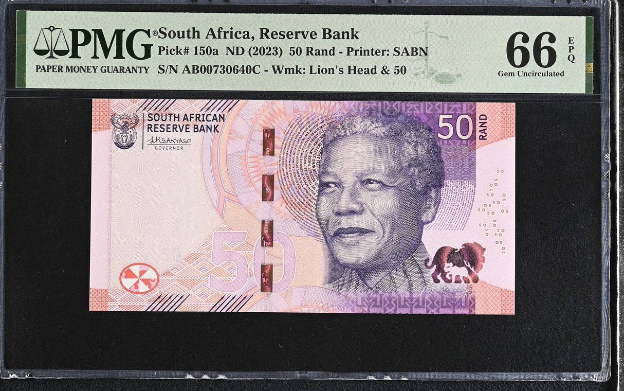 South Africa 50 Rand ND 2023 P 150 a Gem UNC PMG 66 EPQ