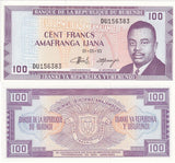 Burundi 100 Francs 1993 P 29 UNC