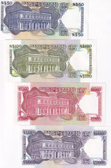 Uruguay Set 4 UNC 50 100 500 1000 Pesos Random Year P 61A 62A 63A 64A