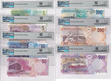 Qatar Set 7; 1-200 500 Riyals 2020-22 P 32 33 34- 38 Superb UNC PMG 66 67 68 EPQ