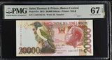 Saint Thomas & Prince 20000 Dobras 2013 P 67 e Superb Gem UNC PMG 67 EPQ