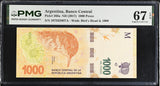 Argentina 1000 Pesos ND 2017 P 366 a Superb Gem UNC PMG 67 EPQ
