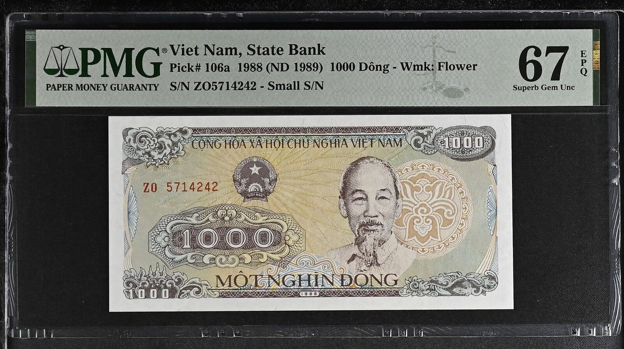 Vietnam 1000 Dong 1988 ND 1989 P 106 a Superb Gem UNC PMG 67 EPQ