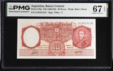 Argentina 10 Pesos ND 1954-1963 P 270 a Superb Gem UNC PMG 67 EPQ