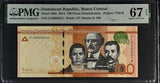 Dominican Republic 100 Pesos 2014 P 190 a Superb Gem UNC PMG 67 EPQ