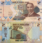 Sierra Leone 2 Leones 2022 P 35 UNC, Isaac Theophilus Akunna Wallace-Johnson,