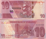 Zimbabwe 10 Dollars 2020 P 103 UNC