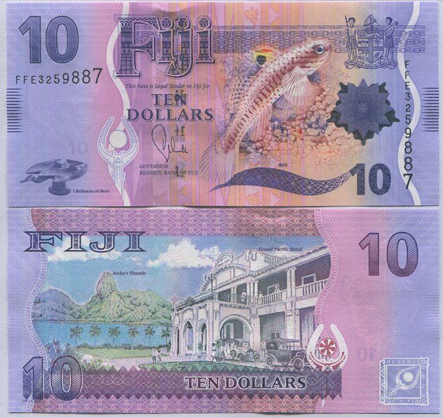 Fiji 10 Dollars ND 2013 P 116 UNC