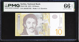Serbia 10 Dinara 2013 P 54 b Gem UNC PMG 66 EPQ ,WTM, V.S. Karadzic