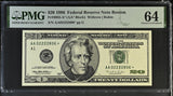 United States 20 Dollars USA 1996 P 501* Replacement A Boston Choice UNC PMG 64