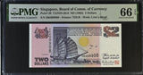 Singapore 2 Dollars ND 1992 P 28 Gem UNC PMG 66 EPQ