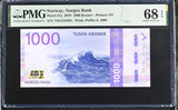 Norway 1000 Kroner 2019 P 57 a Superb Gem UNC PMG 68 EPQ