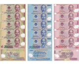 Vietnam SET 3X Lot 5=15 UNC 10000 20000 50000 Dong Random Year P 119-121 polymer