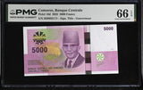 Comoros 5000 Francs 2025 P 18 d Gem UNC PMG 66 EPQ WITH LOGO