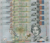Bahamas 1/2 Dollar 2019 P 76Aa UNC LOT 5 PCS
