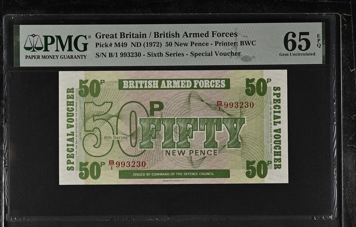 Great Britain 50 New Pence ND (1972) P M49 Gem UNC PMG 65 EPQ