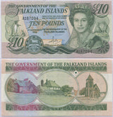 Falkland Island 10 Pounds 1986 P 14 a QEII UNC