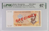 Bosnia 100 Convertible Maraka ND 1998 P 70s2 SPECIMEN Superb Gem UNC PMG 67 EPQ