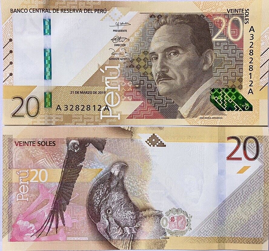 Peru 20 Soles 2019 P 197 UNC