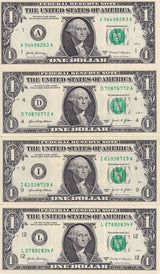 United States Set 4 Pcs 1 Dollars Mixed State Random Years P 544 549 UNC