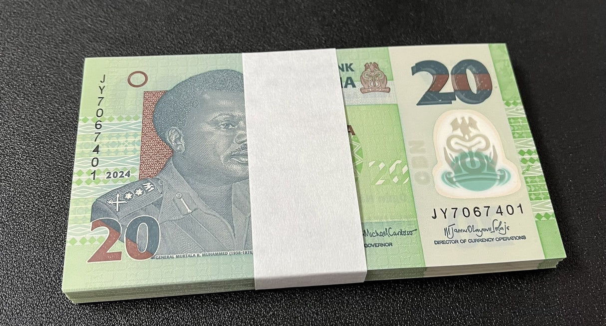 Nigeria 20 Naira 2025 P 34 Polymer UNC Lot 100 PCS 1 BUNDLE