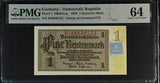 Germany Democratic 1 Deutsche 1948 P 1 UNC PMG 64