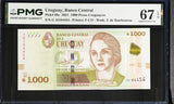 Uruguay 1000 Pesos 2021 P 98 c Superb Gem UNC PMG 67 EPQ