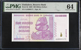 Zimbabwe 500 Million 2008 P 82 Choice UNC PMG 64
