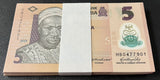 Nigeria 5 Naira 2025 P 38 Polymer AUnc LOT 100 PCS 1 Bundle See Scan