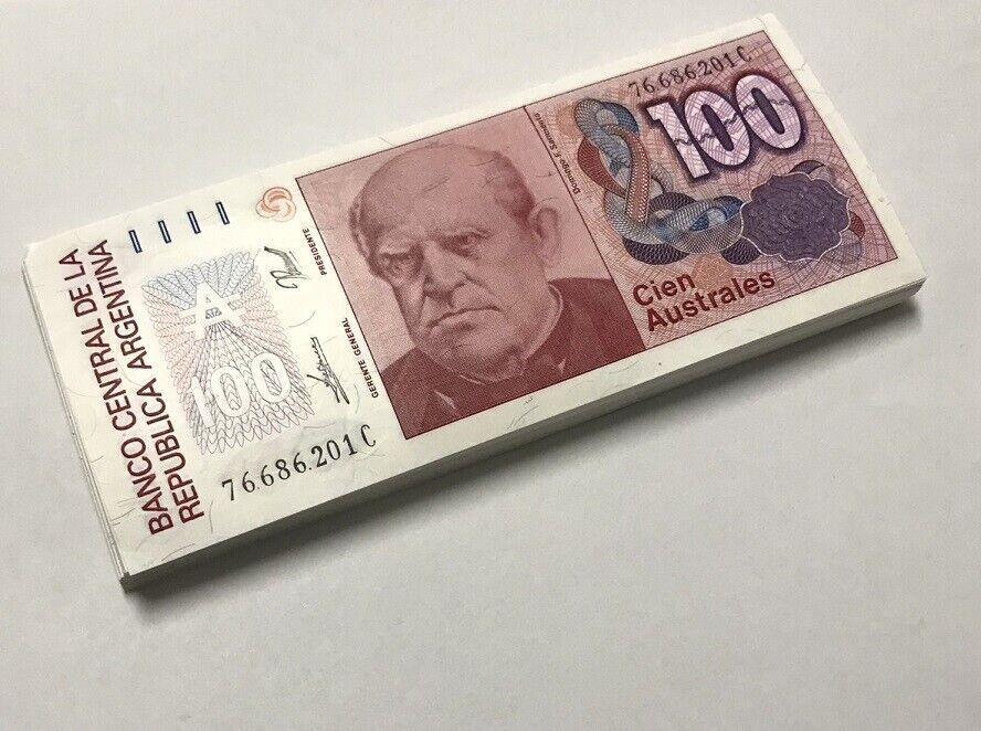 Argentina 100 Australes 1985 P 327 UNC LOT 100 PCS