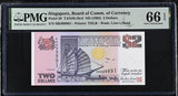 Singapore 2 Dollars ND 1992 P 28 Gem UNC PMG 66 EPQ